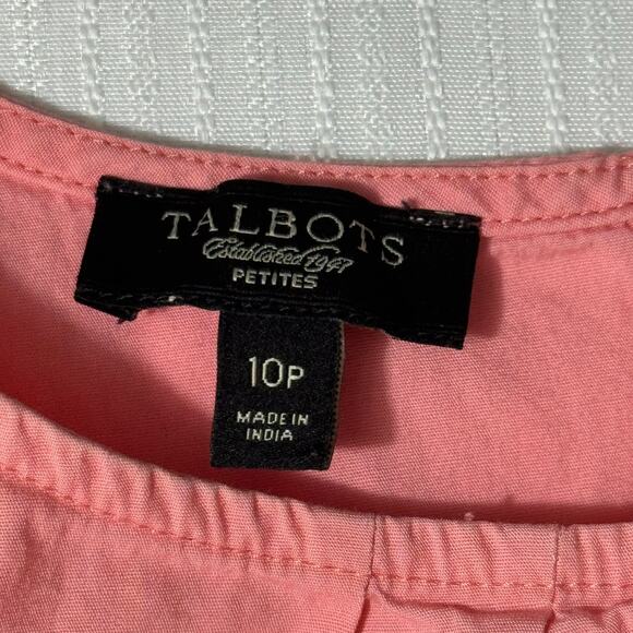 TALBOTS Petites Zip Back Top P10 Sleeveless Salmon Pink Classic Preppy Chic - Picture 3 of 6